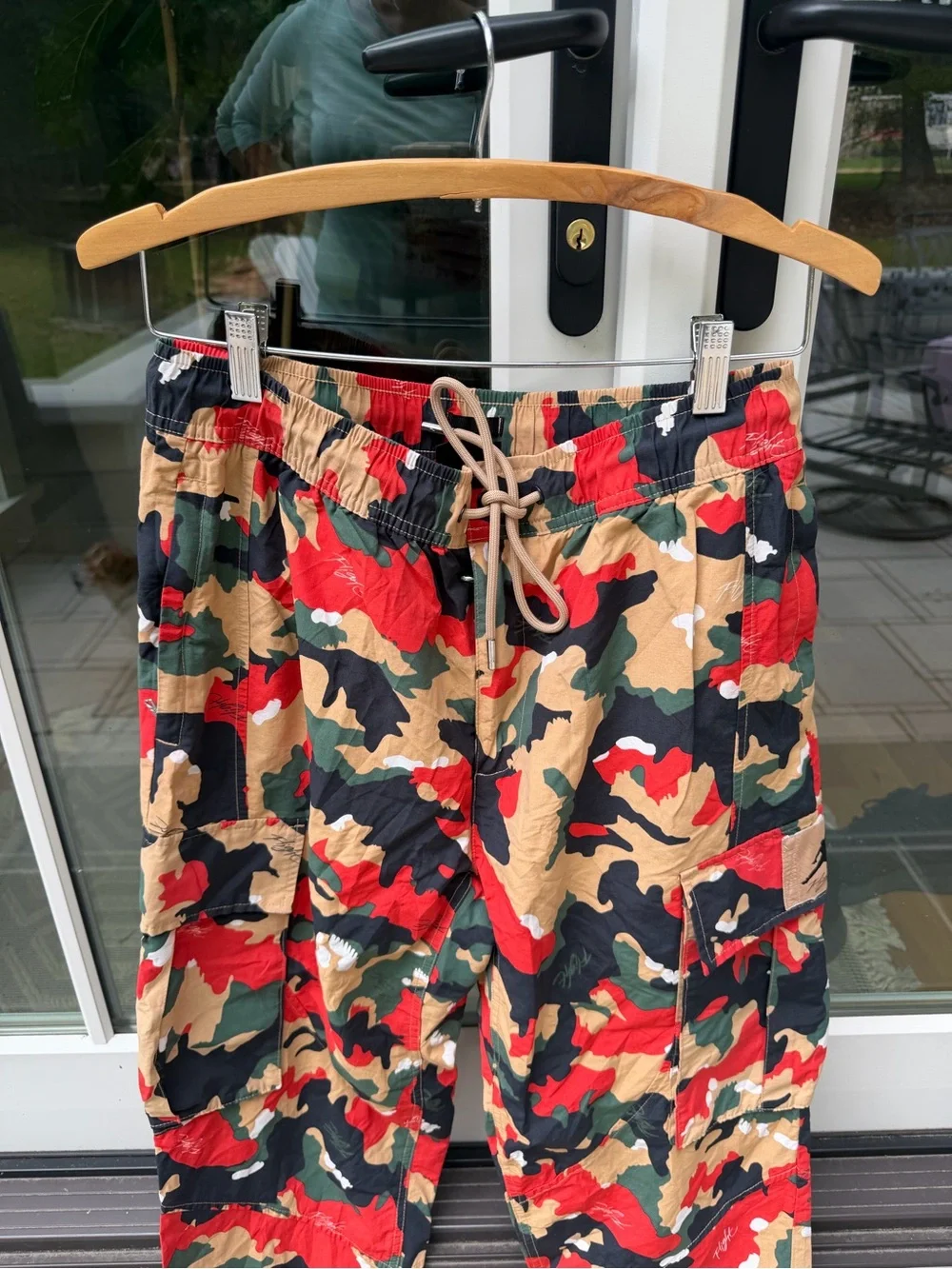 Jordan Flight Heritage Cargo Pants Men’s M Multicolor Camo Red Green Tan Black